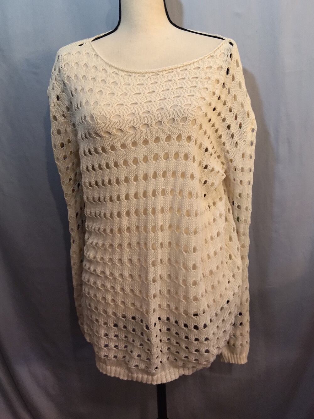 Crochet Boho Off-White Swim Cover-up